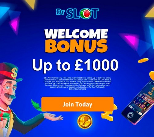 Up to £1000 Welcome Package at Dr Slot Casino