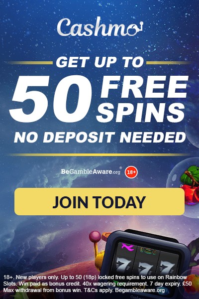 50 Free Spins No Deposit Bonus at Cashmo Casino