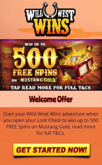 500 Free Spins Welcome Bonus at Wild West Wins Casino