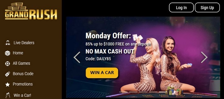 Grand Rush Casino with Free Bonuses for Sign Up