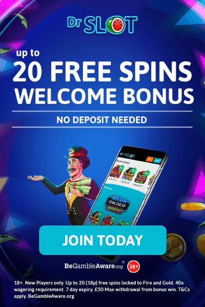 20 Free Spins No Deposit Bonus at Dr Slot Casino