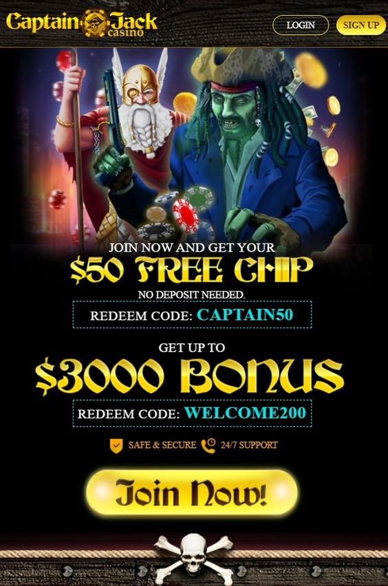 $50 Free Chip No Deposit Bonus at Captain Jack Casino