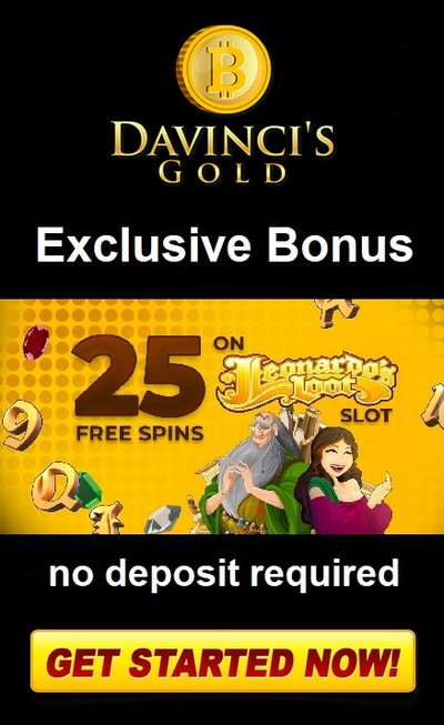 25 Free Spins No Deposit Bonus at Da Vinci's Gold Casino