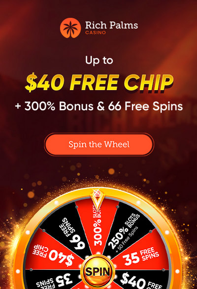$40 Free Chip No Deposit Bonus at Rich Palms Casino