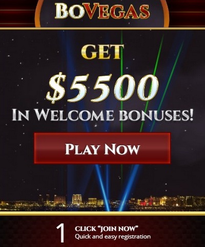 Welcome Bonus $5500 from BoVegas Casino